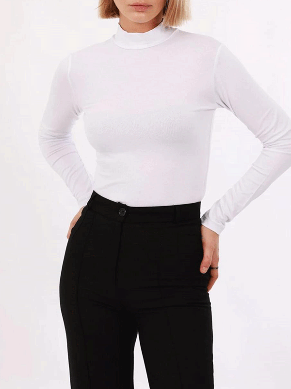 KADIN BALIKÇI YAKA UZUN KOLLU BODY - 1
