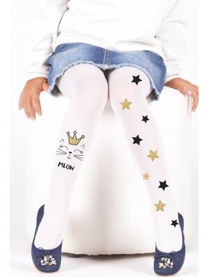 KIZ ÇOCUK DESENLİ KÜLOTLU ÇORAP MEOW - LİNOTTİ