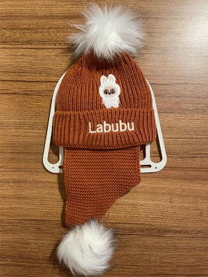 LABUBU NAKIŞLI ÇOCUK ATKI BERE TAKIMI 2-8 YAŞ 101225 - 2