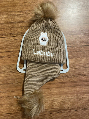 LABUBU NAKIŞLI ÇOCUK ATKI BERE TAKIMI 2-8 YAŞ 101225 - 4