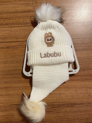 LABUBU NAKIŞLI ÇOCUK ATKI BERE TAKIMI 2-8 YAŞ 101225 - 12