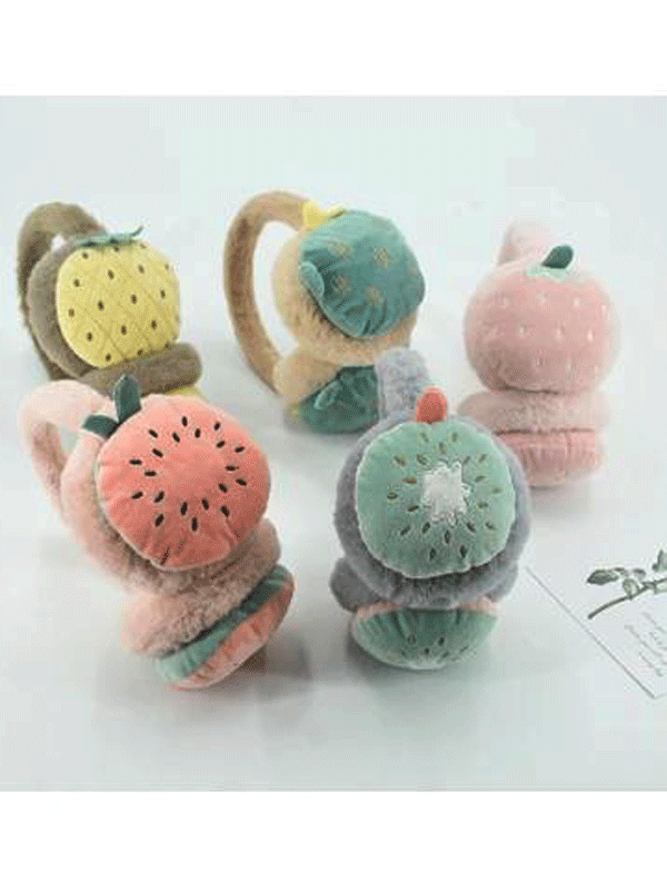 MEYVE FİGÜRLÜ ÇOCUK PELUŞ ISITICI KULAKLIK - 7