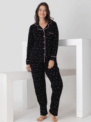 PAMUKLU GÖMLEK MODEL PİJAMA TAKIMI %100 PAMUK - 4