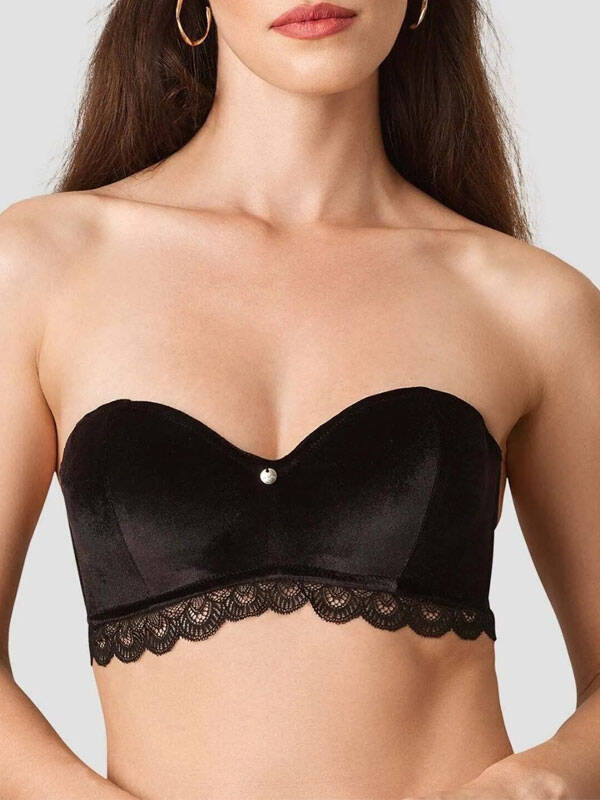 STRAPLES DOLGUSUZ KADİFE SÜTYEN TAKIMI ALES 4767 - 3