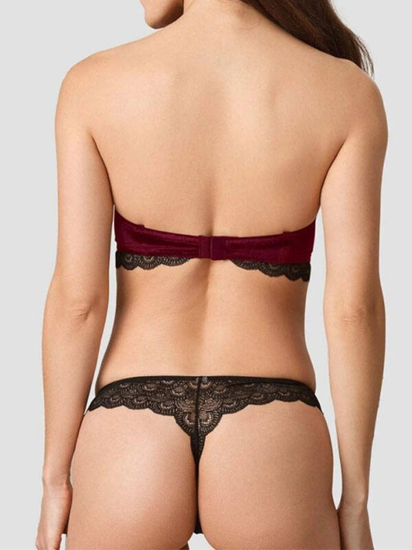 STRAPLES DOLGUSUZ KADİFE SÜTYEN TAKIMI ALES 4767 - 5