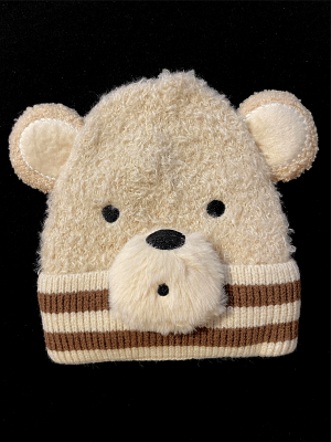 TEDDY ÇOCUK KIŞLIK BERE 3-7 YAŞ EKRU KAHVERENGİ - LİNOTTİ